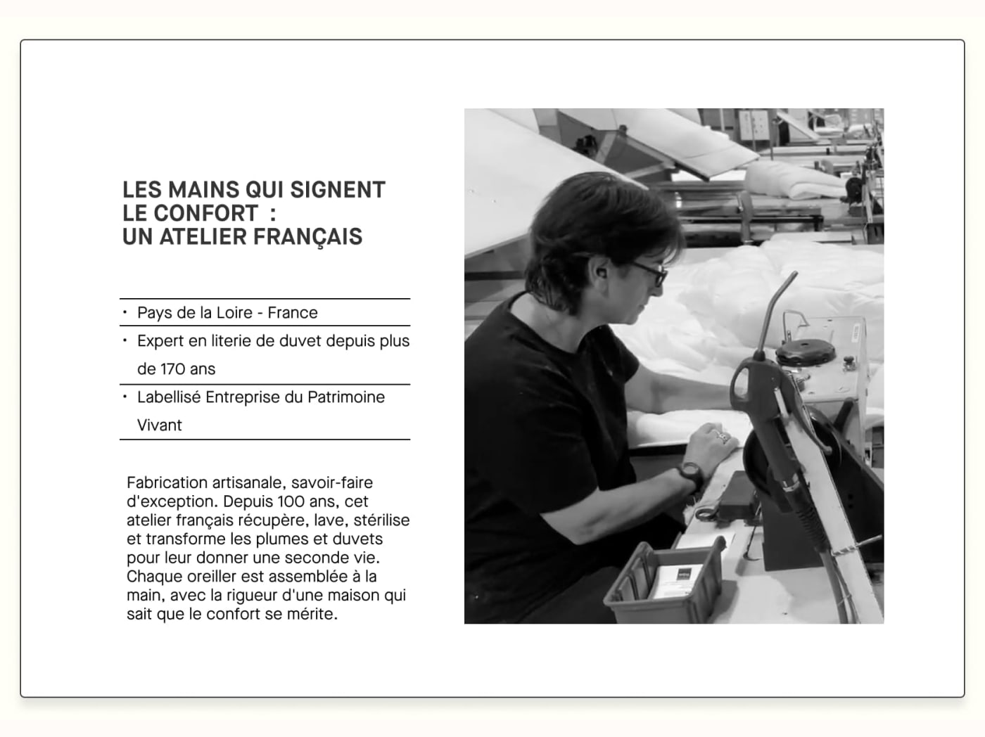 Traversin en plumes et duvet recyclés